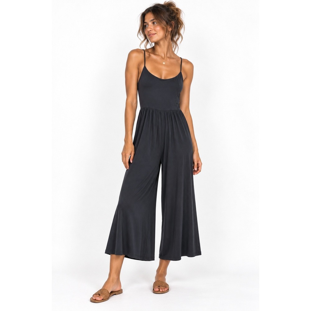 Wilfred Jumpsuit Women XS Navy Blue Spaghetti Strap Wide Leg Casual Minimalist